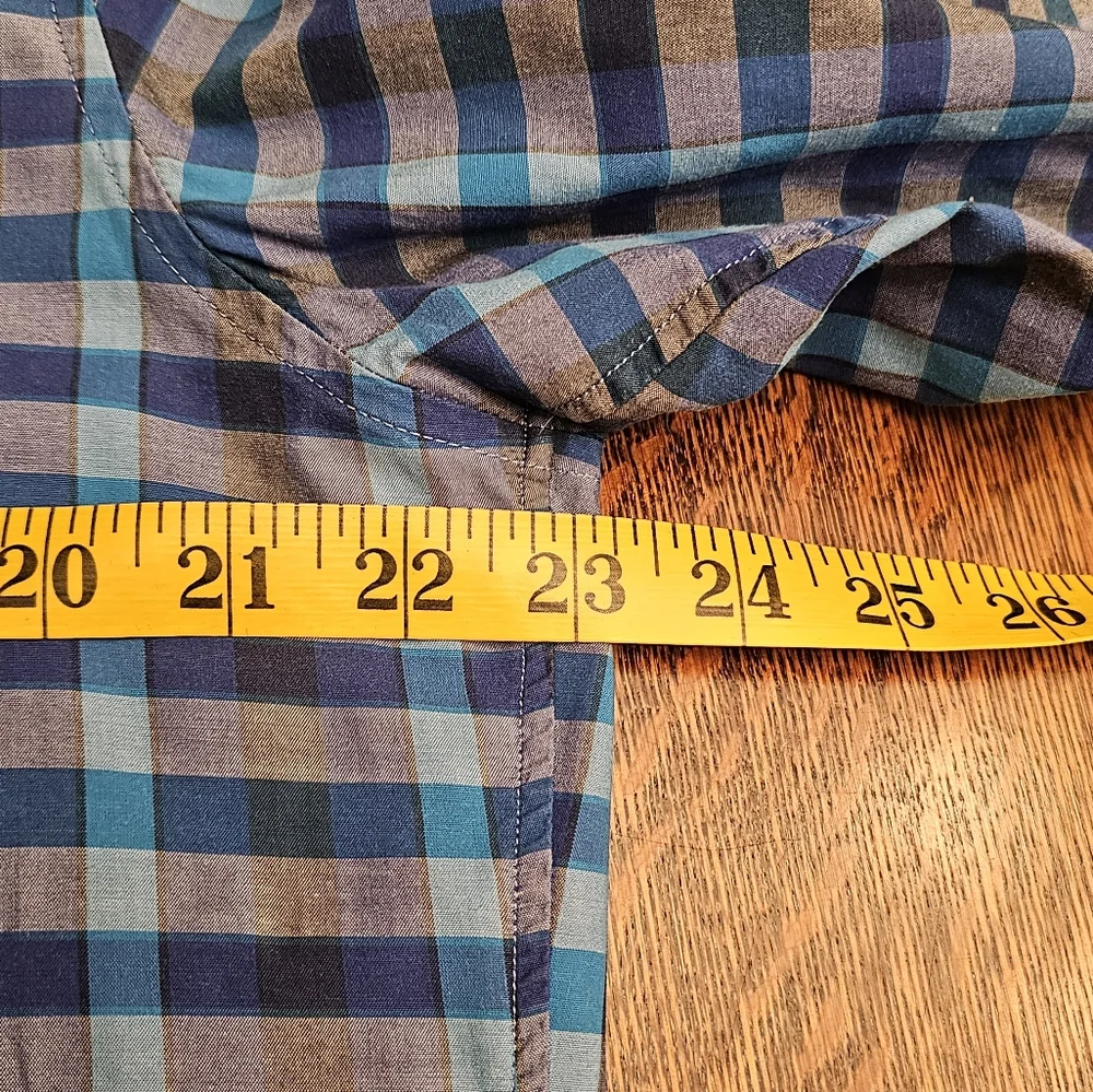 Banana Republic Slim Fit Blue Plaid Button Down Shirt
